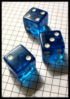 Dice : Dice - 6D Pipped - Blue 3 Clear Dice With White Pips